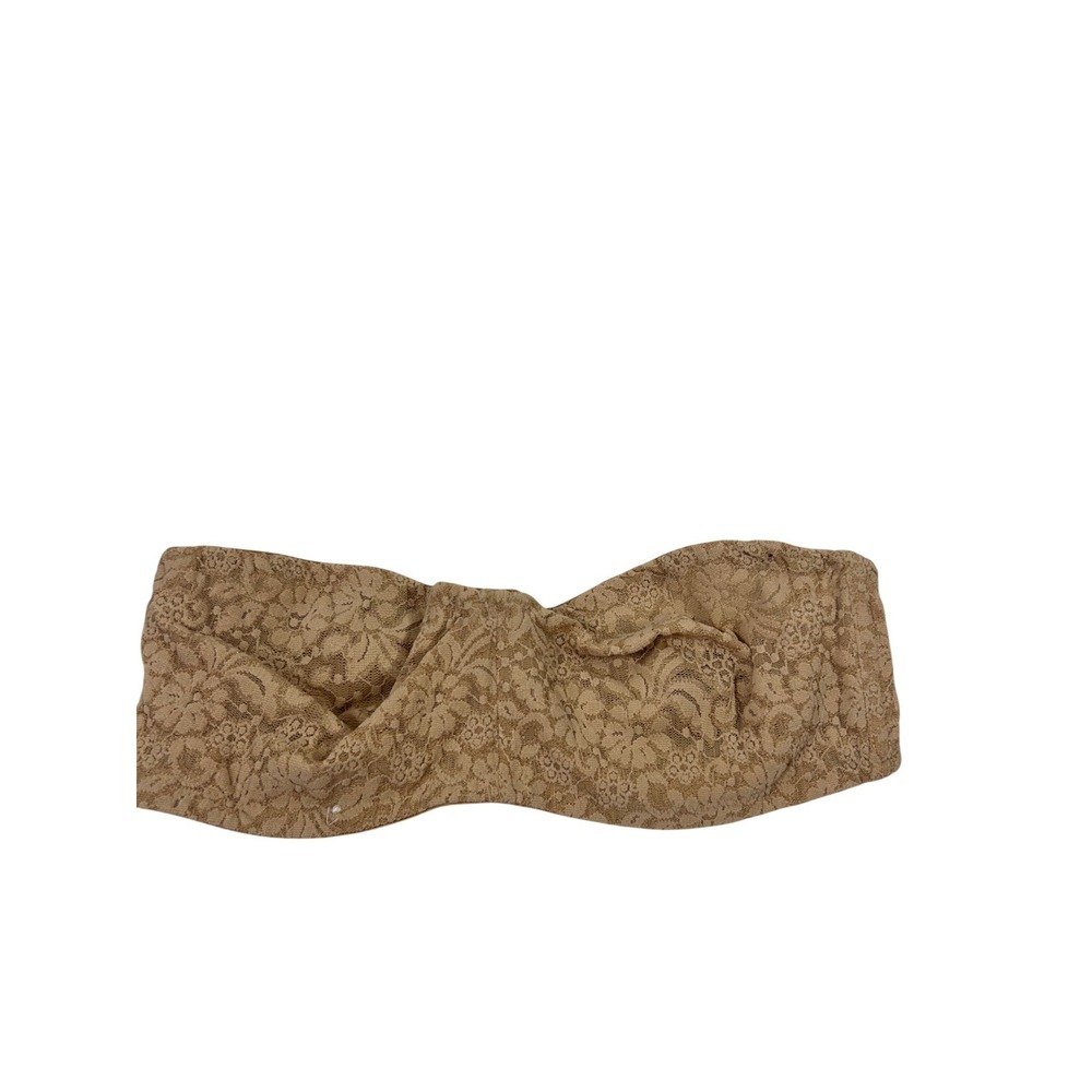 Wacoal Strapless Bandeau Bra 32C Tan Gold Lace Underwire‎ 65449 Womens